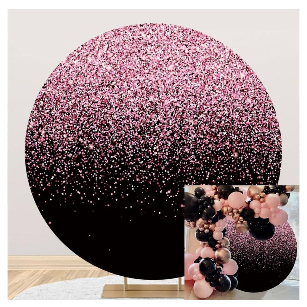 Pink Glitter Ombre Circle Backdrop - Home Party Decorations